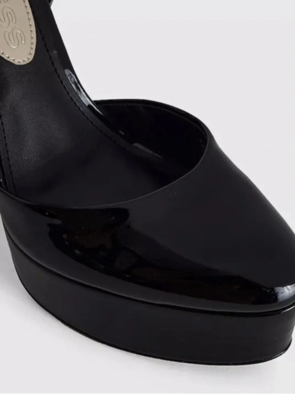 Express Black Patent Platform Pumps